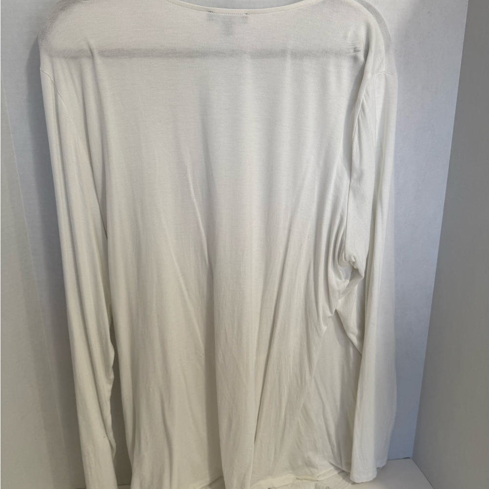 Universal Standard Liquid Jersey Long Sleeve Top in White - Picture 3 of 5
